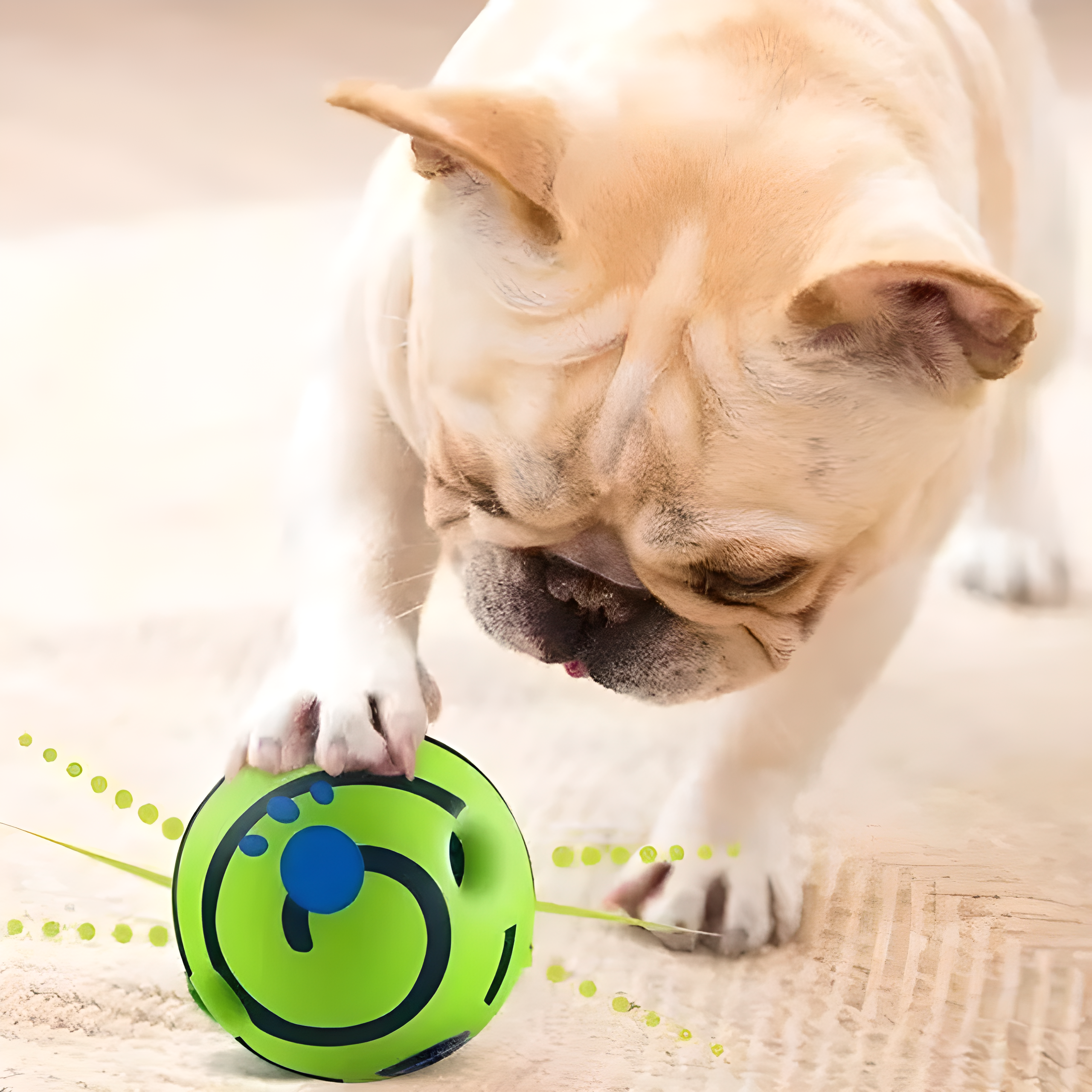 Wobble Wag Giggle Ball, Interactive Dog Toy, Fun Giggle Sounds, As Seen On TV green Medium