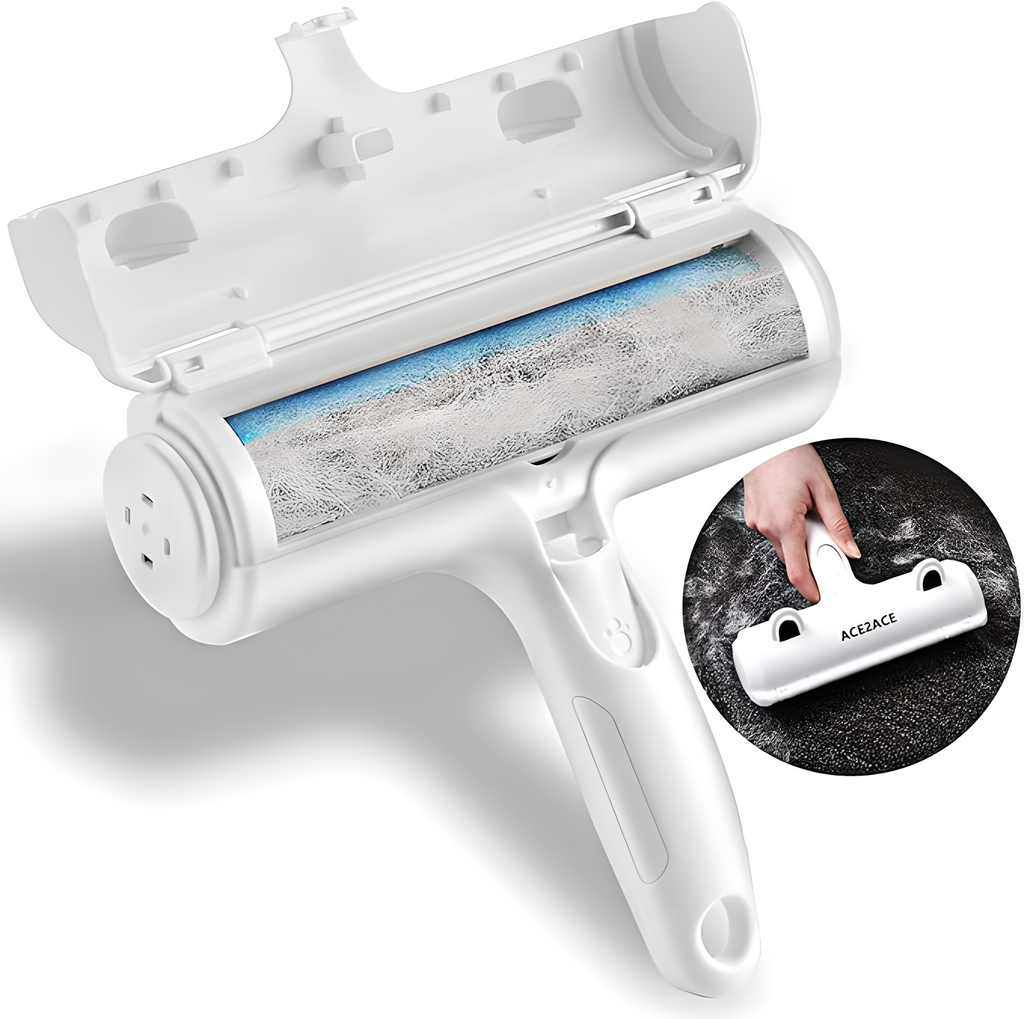 Pet Hair Remover Roller - Dog & Cat Fur Remover with Self-Cleaning Base - Efficient Animal Hair Removal Tool