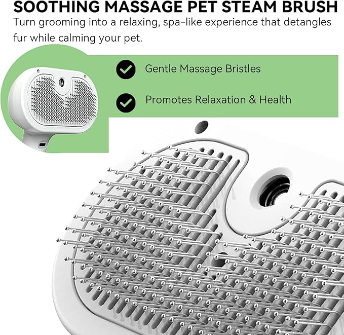 Pet Steam Brush , 3 in 1  Spray Hair Removal Comb for Dog and Cat, Steam for Shedding and Grooming, Spritz Defur Comb, Water Brush for Long & Short Haired Pets