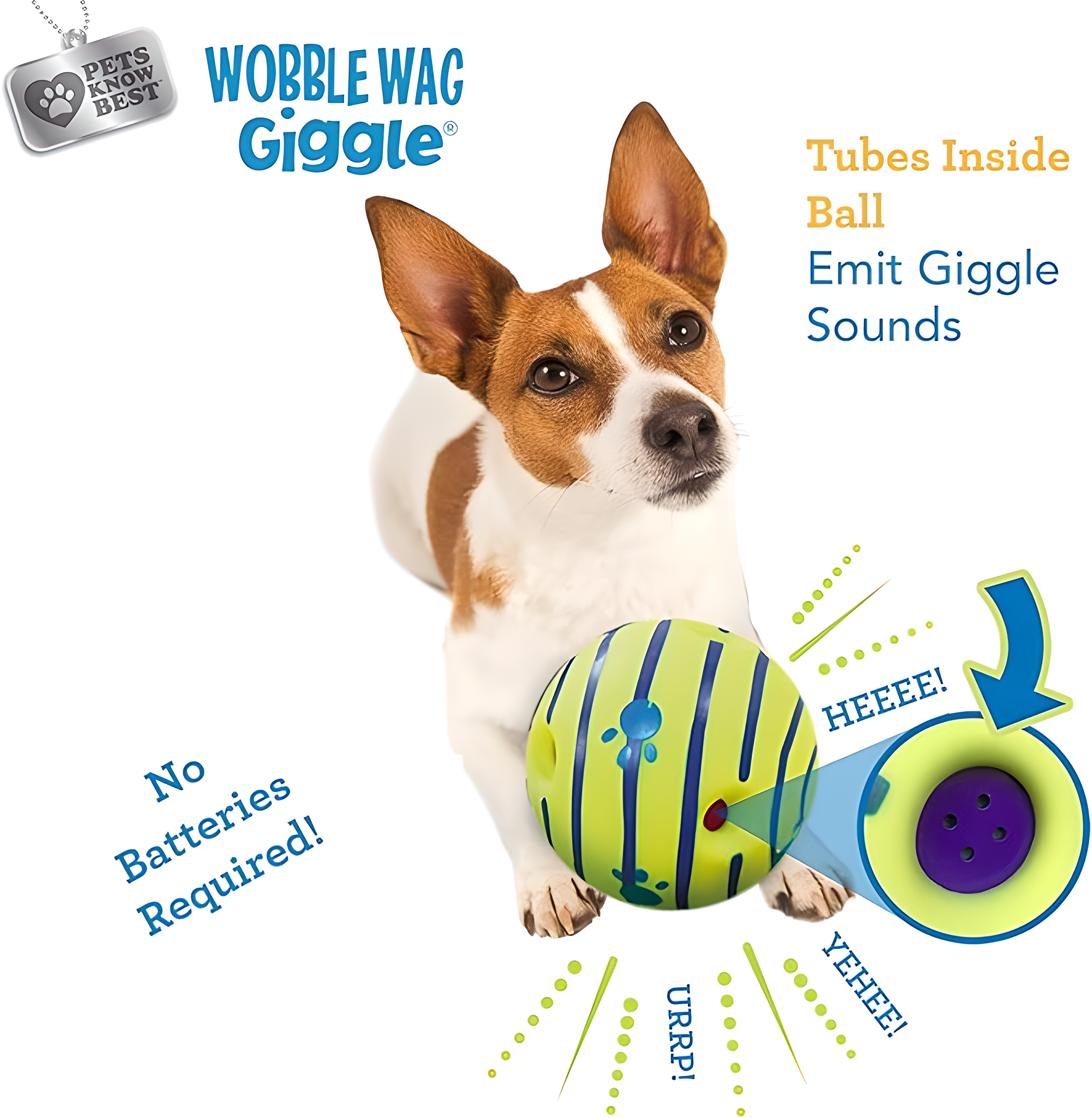 Wobble Wag Giggle Ball, Interactive Dog Toy, Fun Giggle Sounds, As Seen On TV green Medium